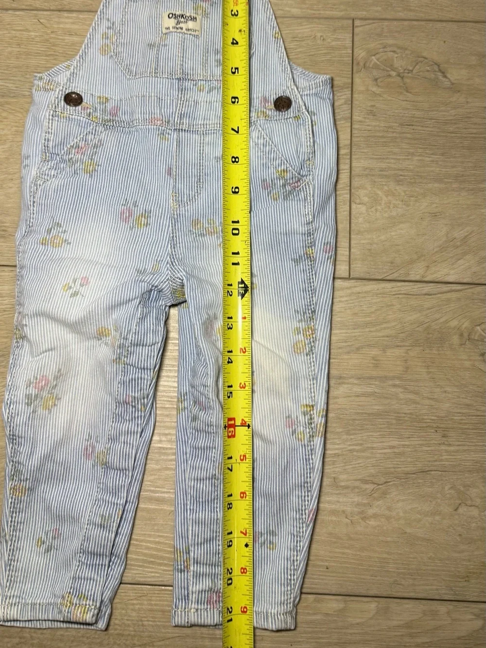 Y2K 2000s Toddlers Oshkosh B’Gosh Floral All Over Print Striped Overalls Romper